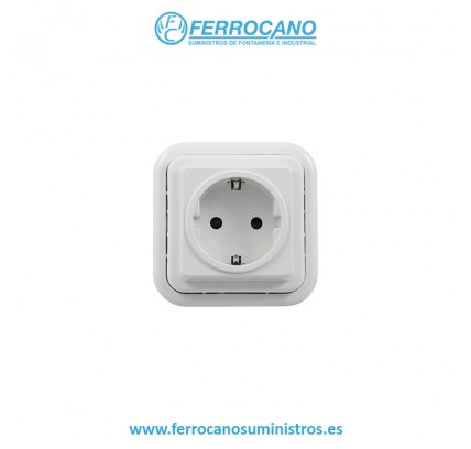 BASE ENCHUFO SCHUCO KRISTAL FONTINI BLANCO NIEVE 07155