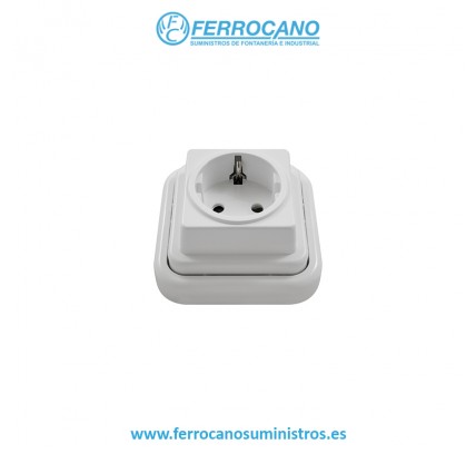 BASE ENCHUFO SCHUCO KRISTAL FONTINI BLANCO NIEVE 07155
