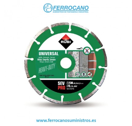 DISCO DIAMANTE RUBI SEV 230MM GENERAL OBRA 25916