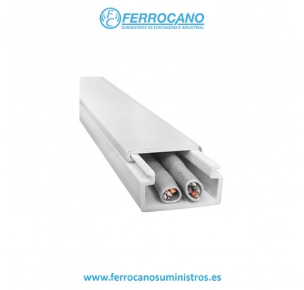 CANALETA HEPO CON TORNILLOS 12X12MM X 2 METROS BLANCO 16300