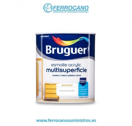 ESMALTE ACRILICO SATINADO BRUGUER BLANCO PERMANENTE 750ML