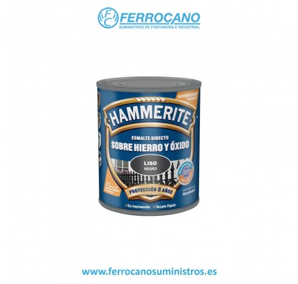 ESMALTE HAMMERITE LISO NEGRO BRILLANTE 750ML
