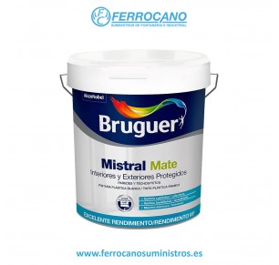 PINTURA PLÁSTICA BLANCO MATE BRUGUER MISTRAL 4 LITROS