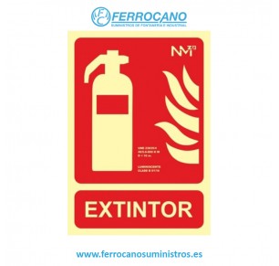 CARTEL SEÑALIZACIÓN EXTINTOR NORMALUZ LUMINISCENTE PVC 210X300MM