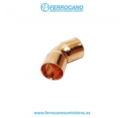 CODO COBRE 18 45º H-H