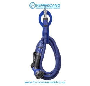MANGUERA RIEGO EXTENSIBLE TATAY 7,5 METROS TRICAPA AZUL