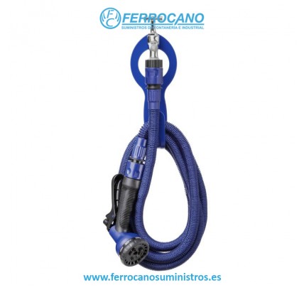 MANGUERA RIEGO EXTENSIBLE TATAY 7,5 METROS TRICAPA AZUL