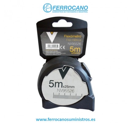 FLEXÓMETRO MEDICIÓN NIVEL CON FRENO METAL 5 METROS X 25MM
