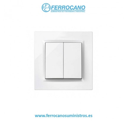 CONMUTADOR DOBLE SIMON 10 BLANCA