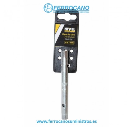 LLAVE TUBO NIVEL HEXAGONAL 2 BOCAS CUERPO REDONDO 6-7MM