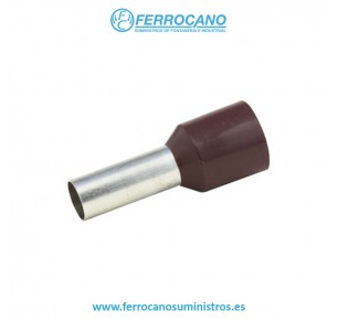 TERMINAL AISLADO PUNTERA 10MM MARRÓN (BOLSA 100 UDS)