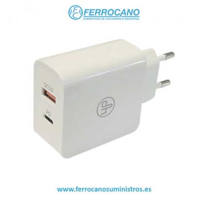 CARGADOR PARED EDH 1 USB B + C 38.521/18W
