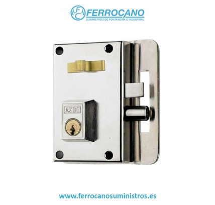CERRADURA SOBREPONER 10 70MM ENTRADA 45MM PICAPORTE Y BULÓN DERECHA TIRADOR INTERIOR HIERRO NIQUEL YALE
