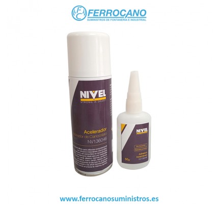ADHESIVO INSTANTÁNEO NIVEL CIANOACRILATO ACTIVADOR 50GR + 200ML