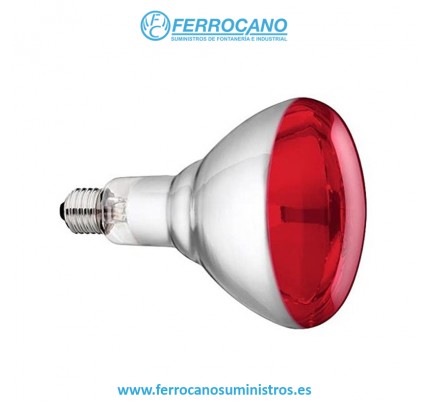 LAMPARA INFRARROJOS HEPO ROJA R-125 250W E-27