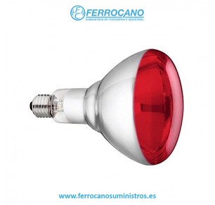 LAMPARA INFRAROJOS HEPO ROJA R-125 150W E-27 ANIMA
