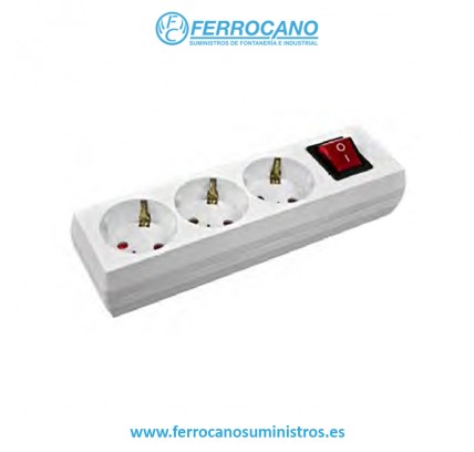 BASE MULTIPLE 3 TOMAS 3X1.5 5MT CON INTERRUPTOR