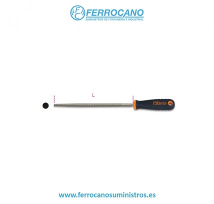 LIMA BETA REDONDA C/MANGO GRANO MEDIO 200MM