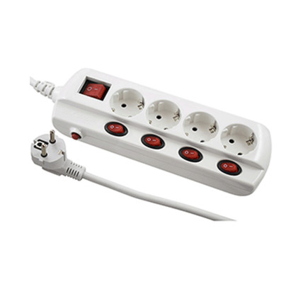 BASE MULTIPLE HEPO 4 TOMAS INTERRUPTOR INDIVIDUAL 1.5MT