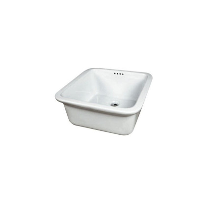 PILETA FREGADERO PORCELANA 47X47X22 BLANCO