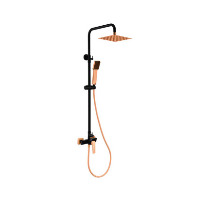 COLUMNA DUCHA MONOMANDO SKY BATH INFINITE PVD NEGRO MATE / ORO ROSA