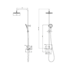 COLUMNA DUCHA MONOMANDO SKY BATH GLORY PVD NEGRO MATE