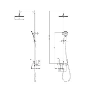 COLUMNA DUCHA MONOMANDO SKY BATH GLORY PVD ORO CEPILLADO