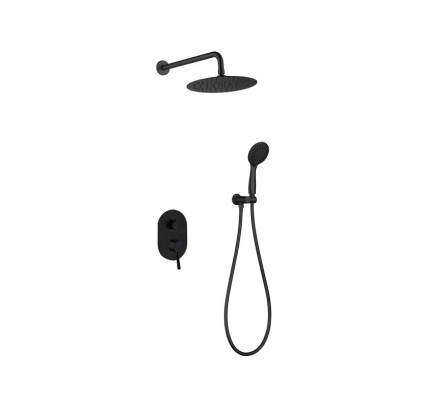 CONJUNTO DUCHA MONOMANDO EMPOTRADO SKY BATH SOUL PVD NEGRO MATE