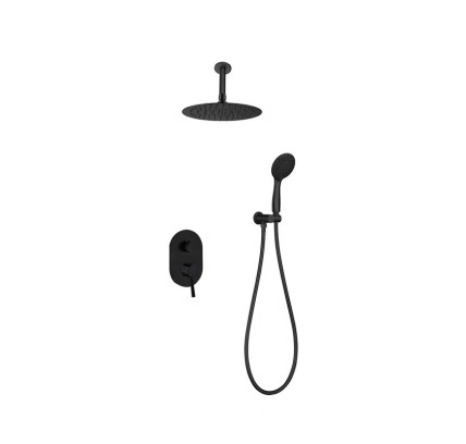 CONJUNTO DUCHA MONOMANDO EMPOTRADO SKY BATH SPIRIT PVD NEGRO MATE