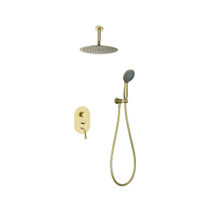 CONJUNTO DUCHA MONOMANDO EMPOTRADO SKY BATH SPIRIT PVD ORO CEPILLADO