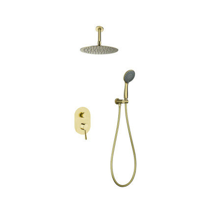 CONJUNTO DUCHA MONOMANDO EMPOTRADO SKY BATH SPIRIT PVD ORO CEPILLADO