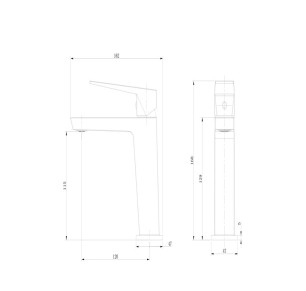 MONOMANDO LAVABO SKY BATH INFINITE PVD NEGRO CRISTAL Y ORO ROSA