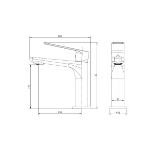 MONOMANDO LAVABO SKY BATH GLORY PVD NEGRO CRISTAL