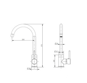 MONOMANDO FREGADOR SKY BATH ORIGIN PVD NEGRO MATE