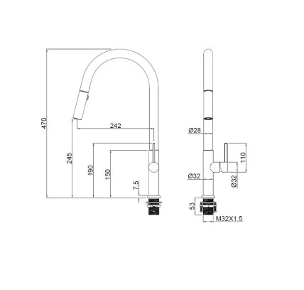 MONOMANDO FREGADOR EXTRAIBLE SKY BATH SPACE CROMO