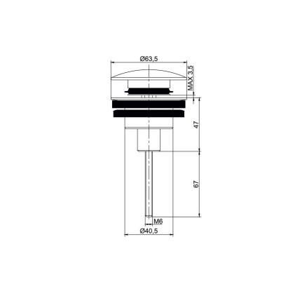VÁLVULA AUTOMÁTICA CLICK CLACK SKY BATH CORTA CROMO
