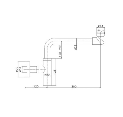 SIFÓN LAVABO SKY BATH CILÍNDRICO CROMO AHORRO ESPACIO