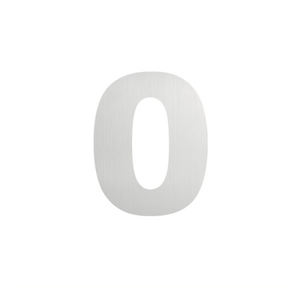 NUMERO SEÑALIZACIÓN "0" ADHESIVO ACERO INOX 130MM
