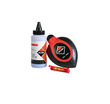 TIRALINEAS RUBI MASTER-N 30 METROS + 120GR AZULETE + NIVEL CORDEL ABS 75925