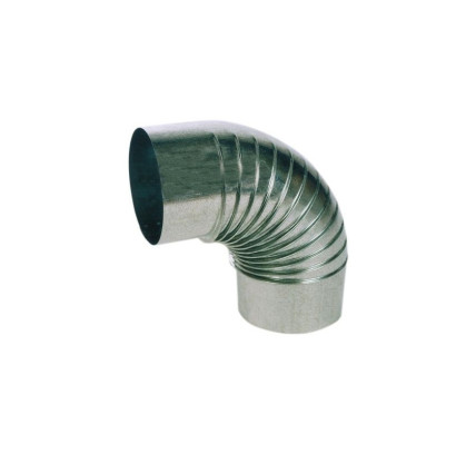 CODO ESTUFA RIZADO Ø 110-90º GALVANIZADO
