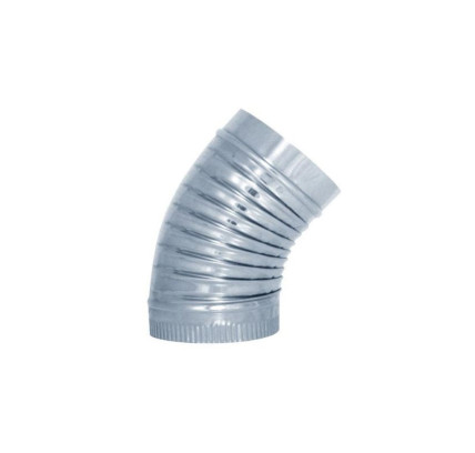 CODO ESTUFA RIZADO Ø 110-45º GALVANIZADO