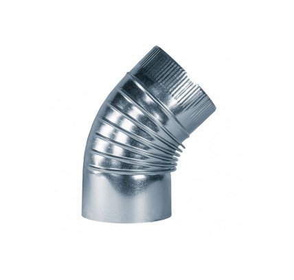 CODO ESTUFA RIZADO Ø 120-45º GALVANIZADO