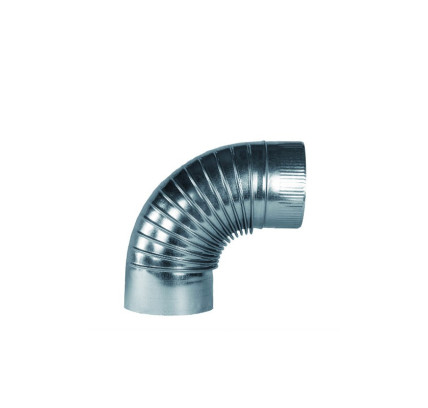 CODO ESTUFA RIZADO Ø 125-90º GALVANIZADO