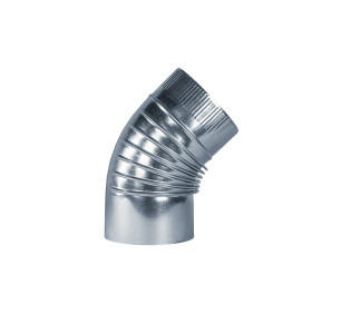 CODO ESTUFA RIZADO Ø 200-45º GALVANIZADO