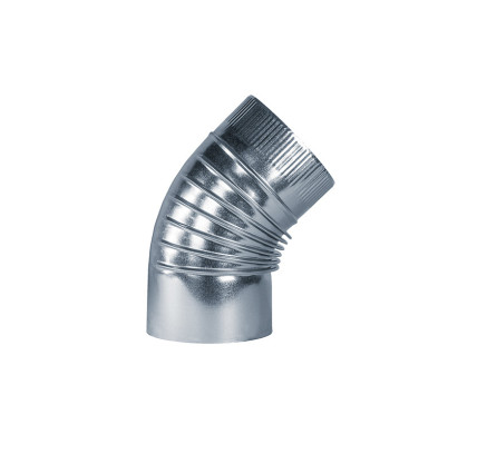 CODO ESTUFA RIZADO Ø 250-45º GALVANIZADO