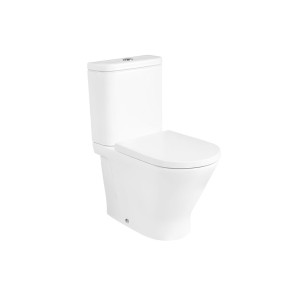 TAZA INODORO ROCA THE GAP ROUND COMPACTO RIMLESS S/DUAL BLANCO A3420N7000