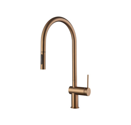 MONOMANDO FREGADERO IMEX BERNA ORO ROSA CEPILLADO GCE026/ORC