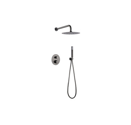 CONJUNTO DUCHA EMPOTRADO IMEX MONZA BLACK GUN METAL GTM039/BGM