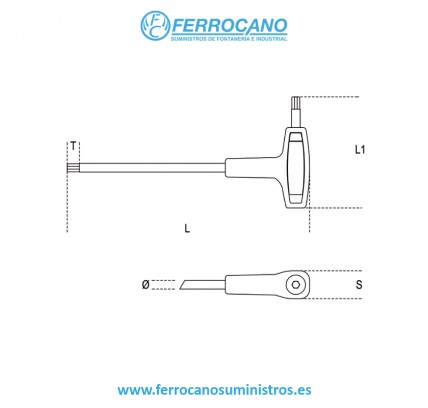 LLAVE ALLEN ACODADA CON MANGO BETA 96T