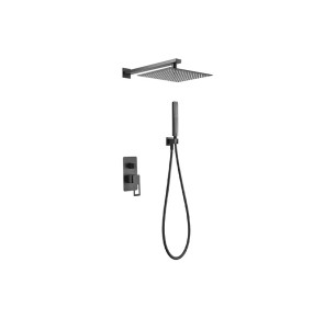 CONJUNTO DUCHA MONOMANDO EMPOTRADO IMEX SUECIA NEGRO MATE BDC032-6/NG
